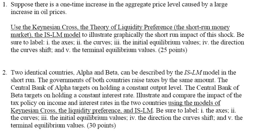 1 . Suppose there is a one - time increase in the