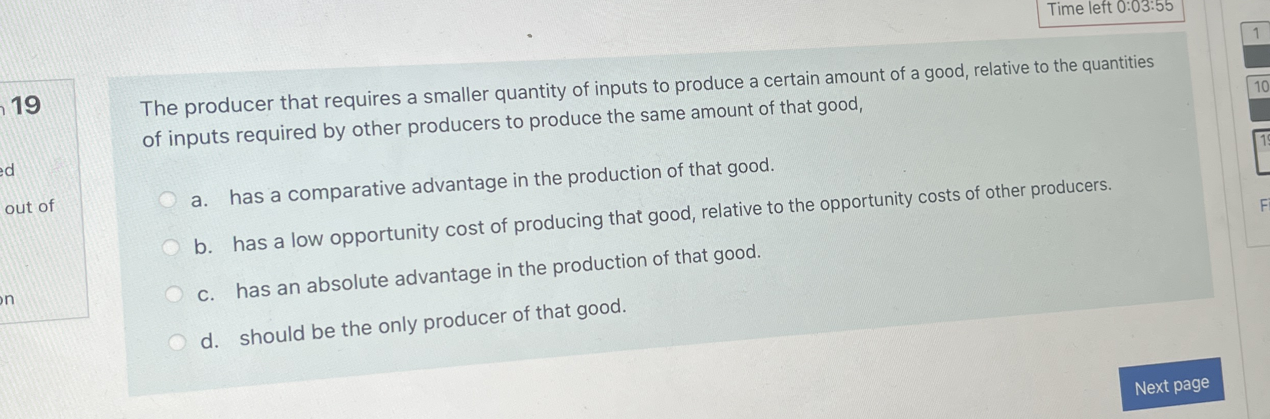 Time left 0 : 0 3 : 5 5 1 9 The producer that
