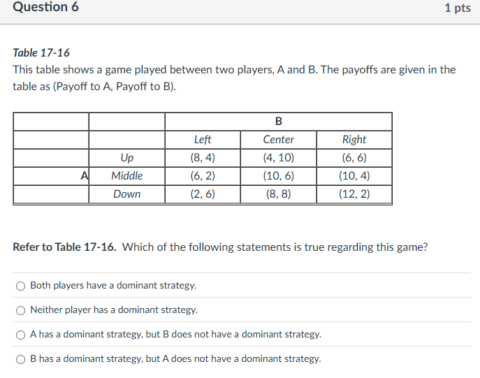 Question 6 Table 1 7 - 1 6 This table shows a