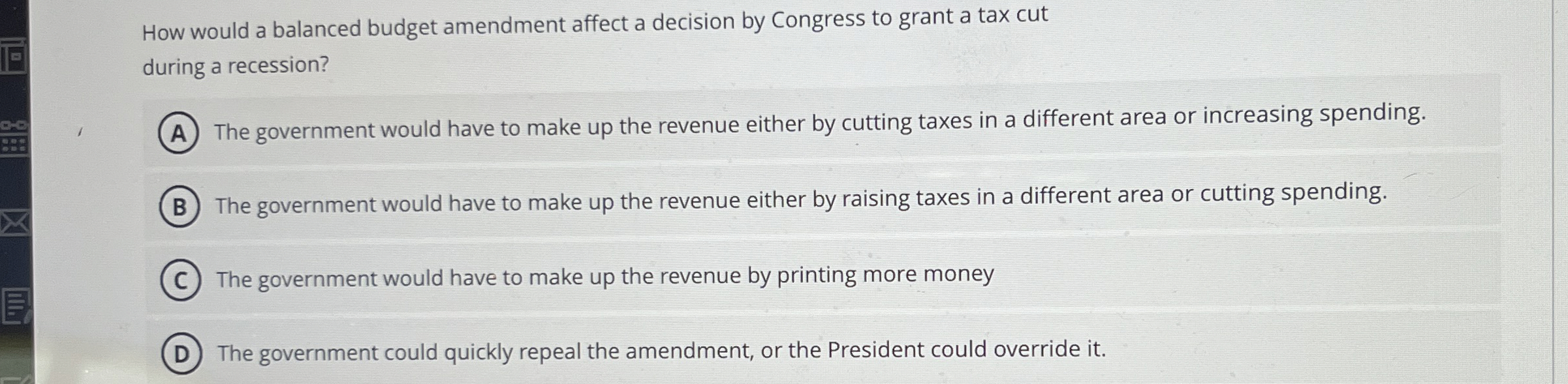 How would a balanced budget amendment affect a