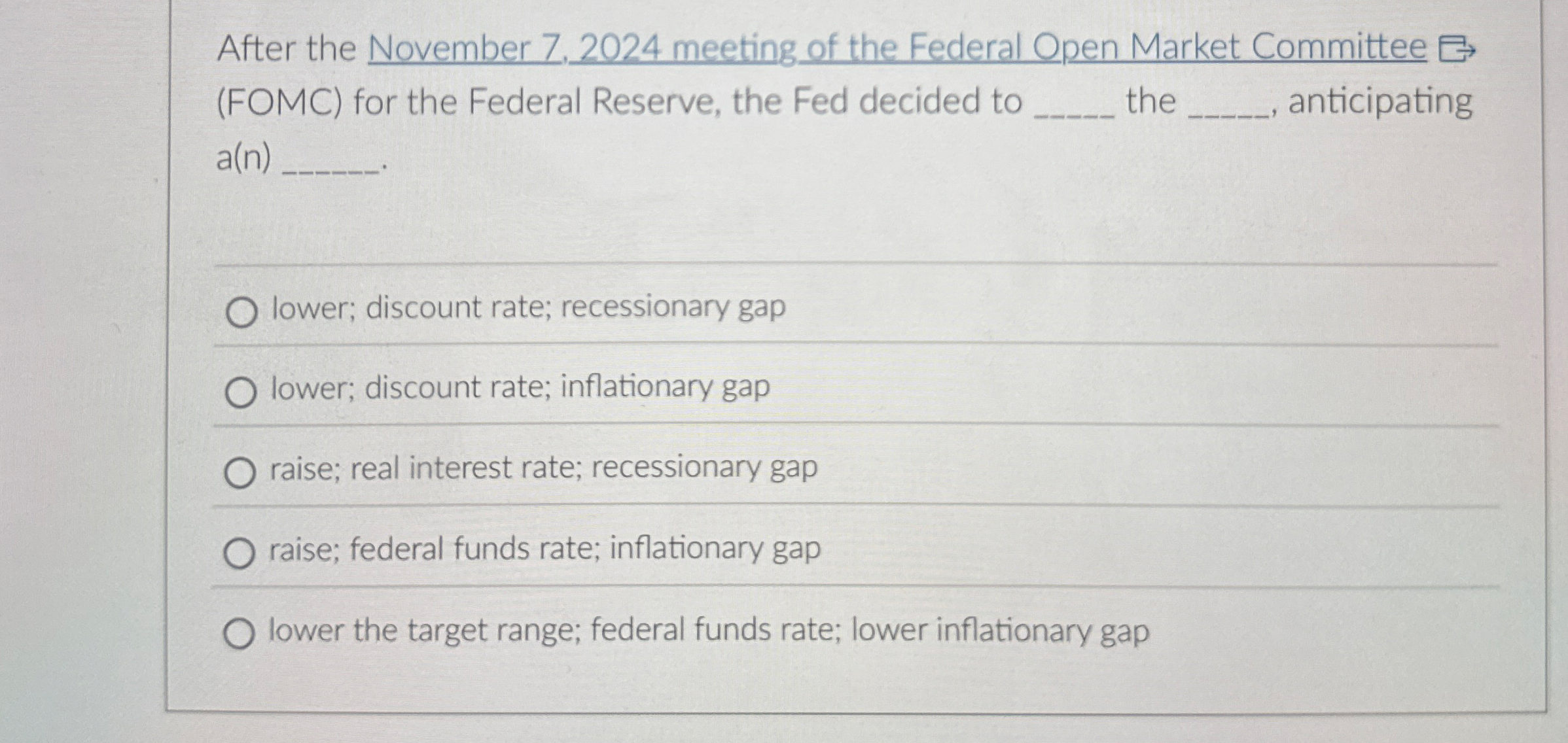 After the November 7 . 2 0 2 4 meeting of the