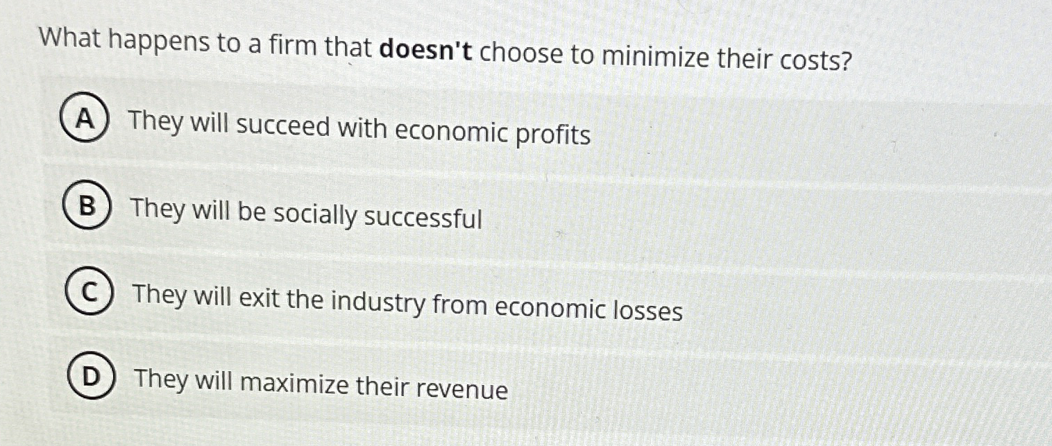 What happens to a firm that doesn't choose to