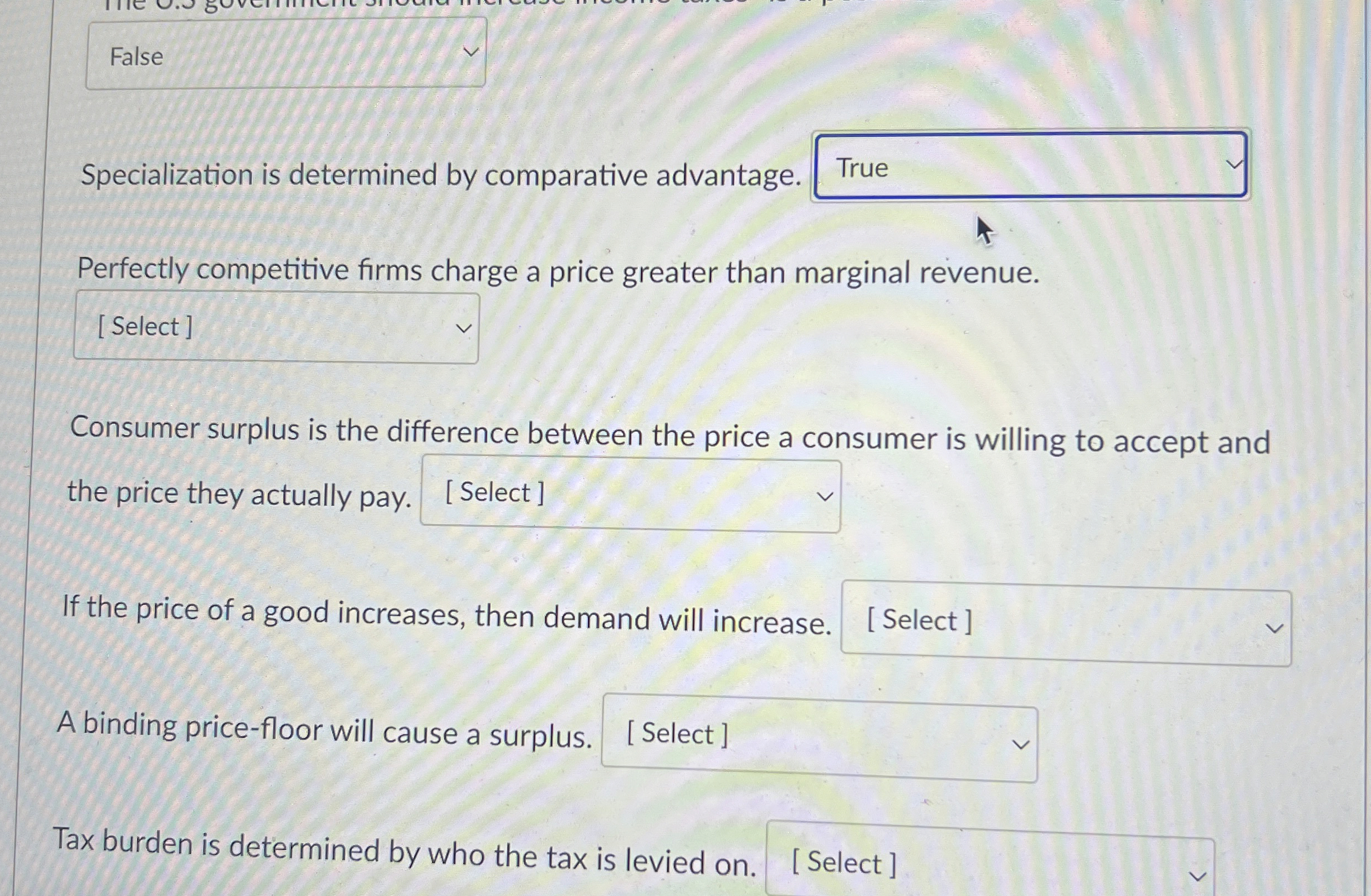 Specialization is determined by comparative