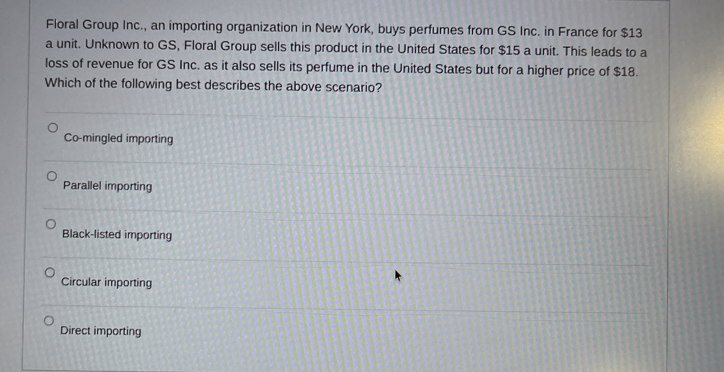 Floral Group Inc., an importing organization in