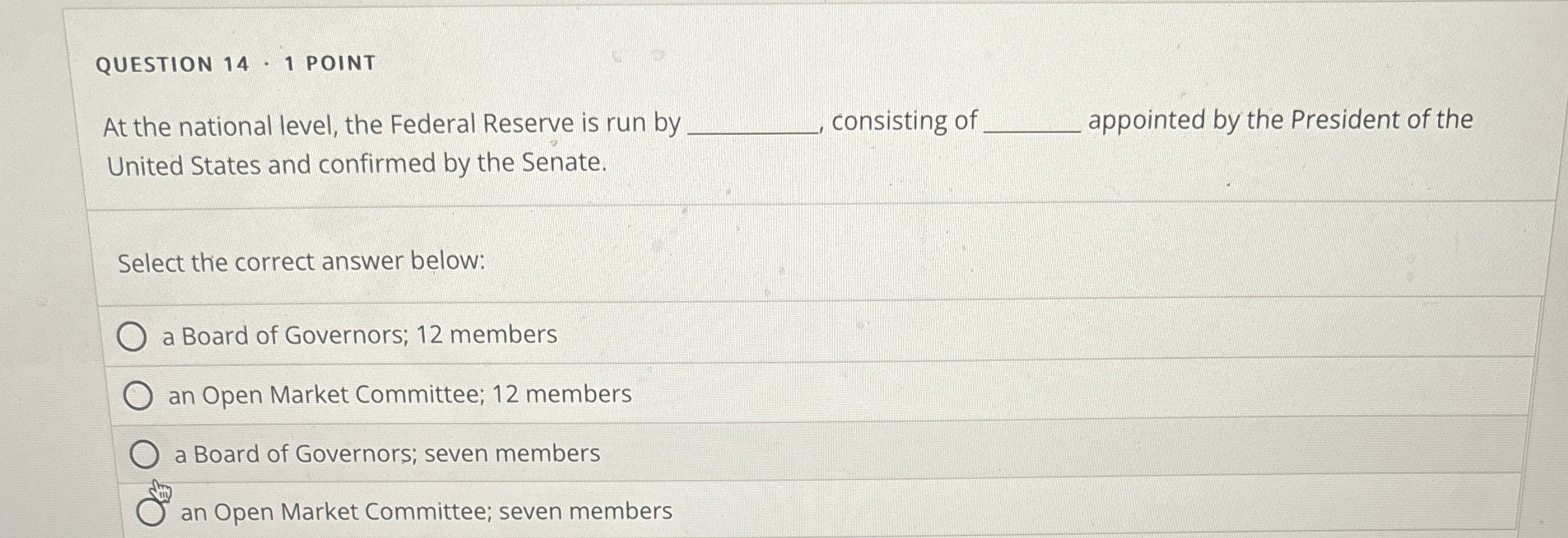 QUESTION 1 4 1 POINT At the national level, the