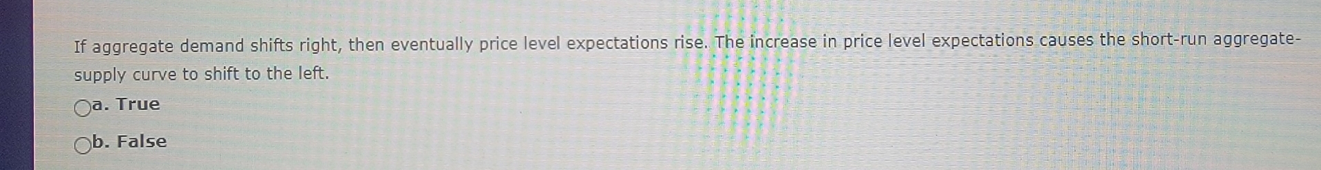 If aggregate demand shifts right, then eventually