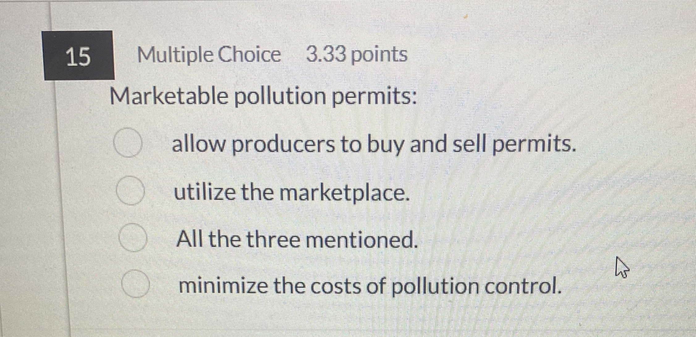 1 5 Multiple Choice 3 . 3 3 points Marketable