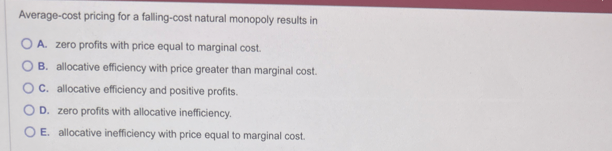 Average - cost pricing for a falling - cost