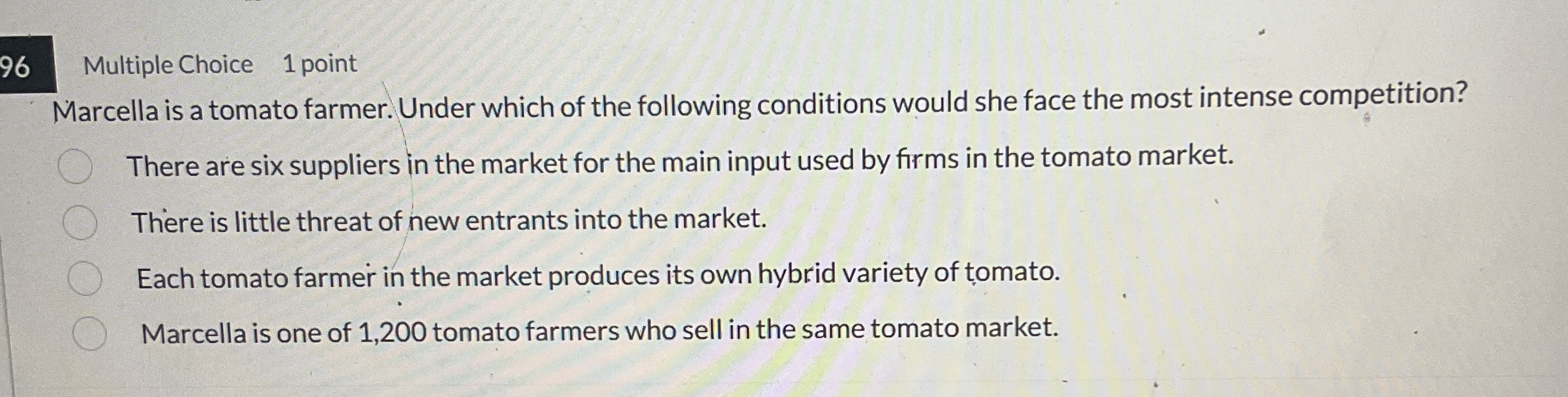 9 6 Multiple Choice 1 point Marcella is a tomato