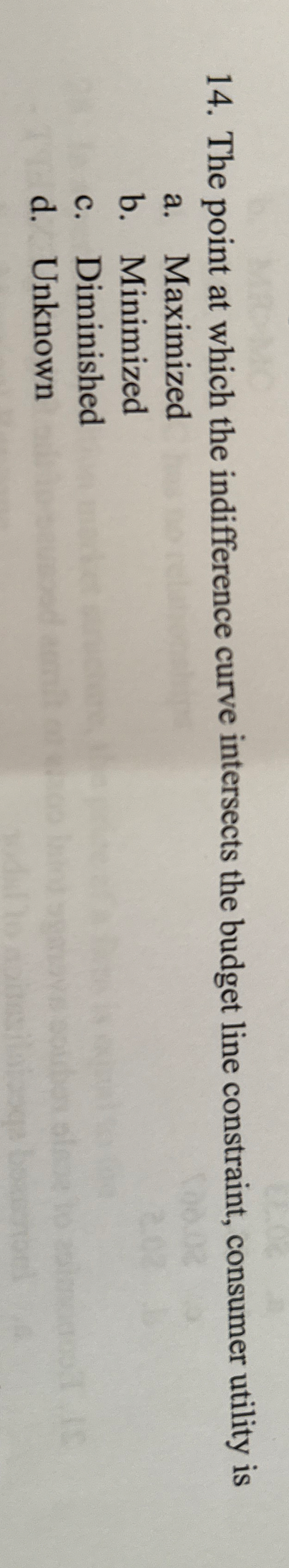 The point at which the indifference curve
