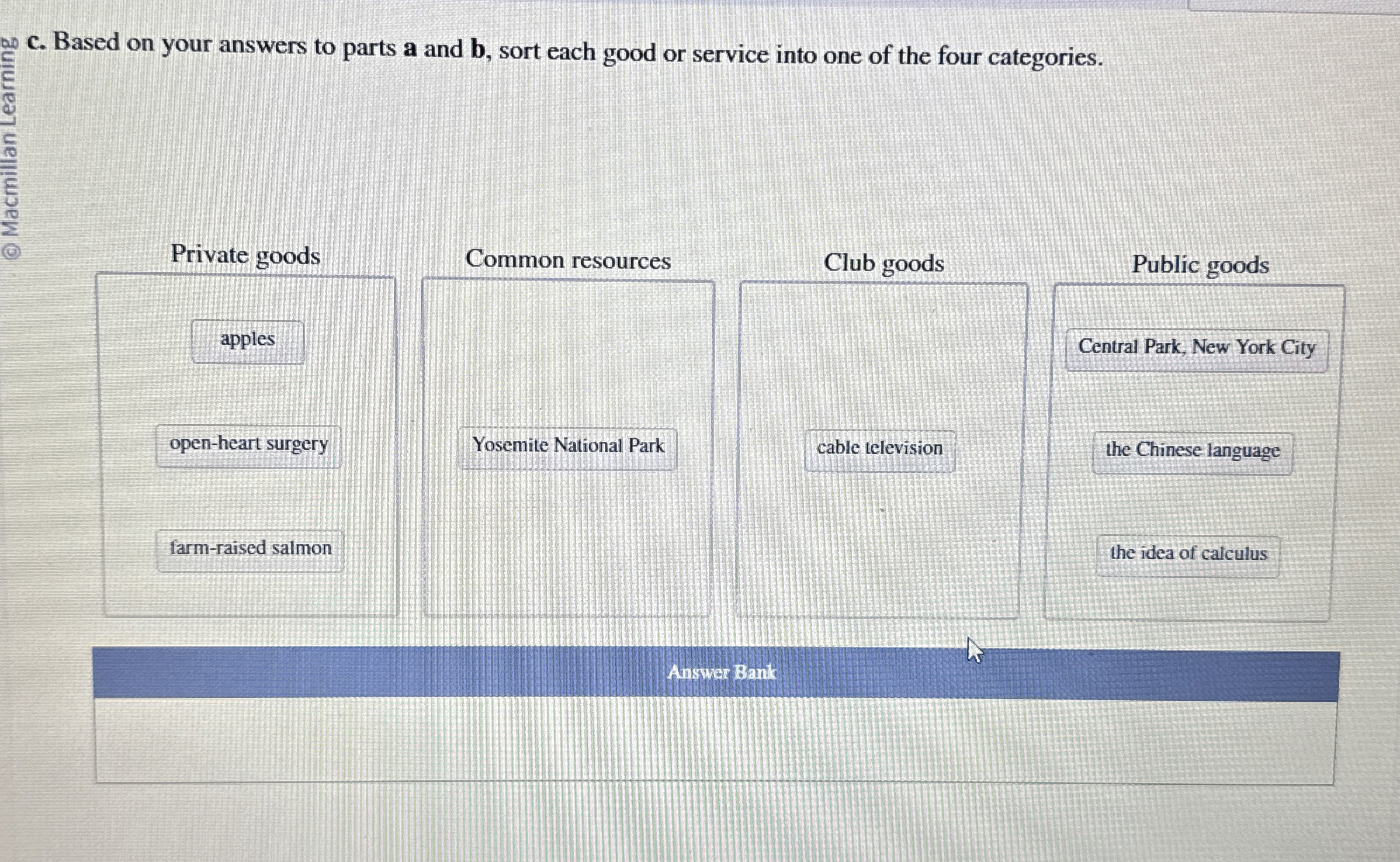 c . Based on your answers to parts a and b , sort