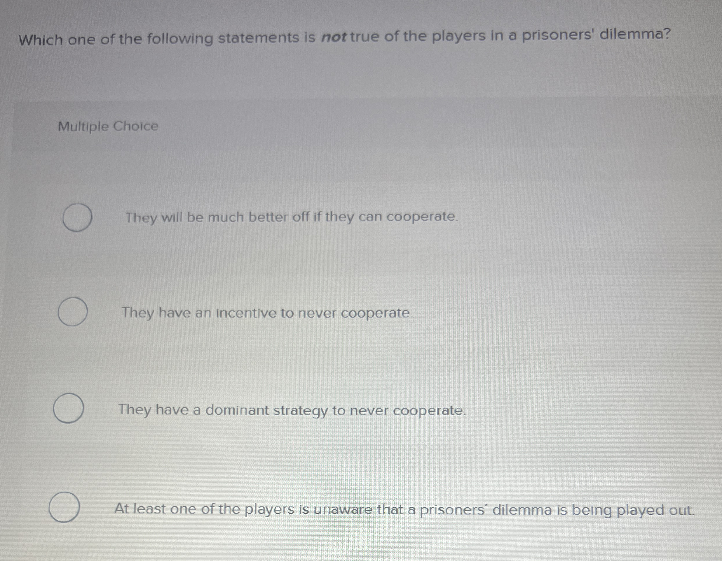 Which one of the following statements is not true