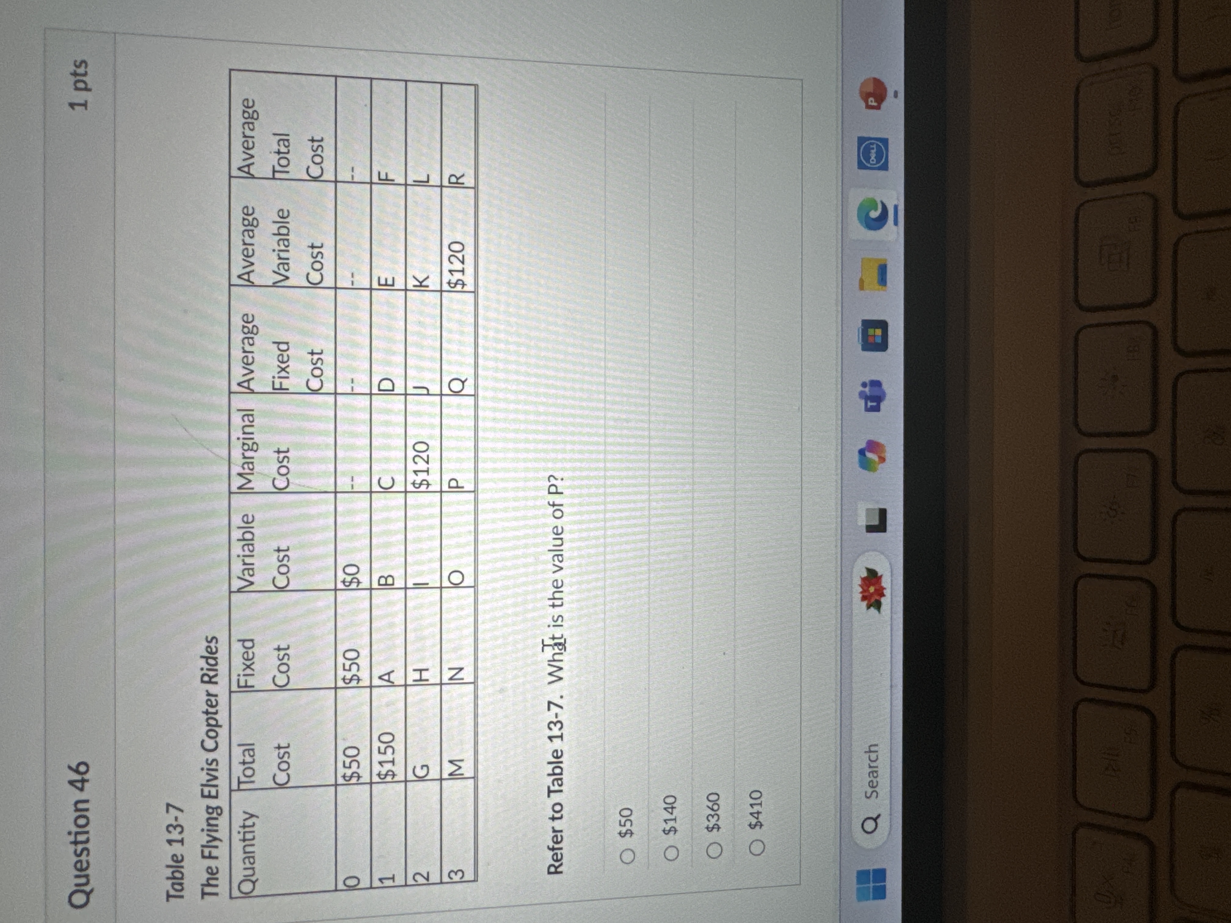 Question 4 6 Table 1 3 - 7 The Flying Elvis