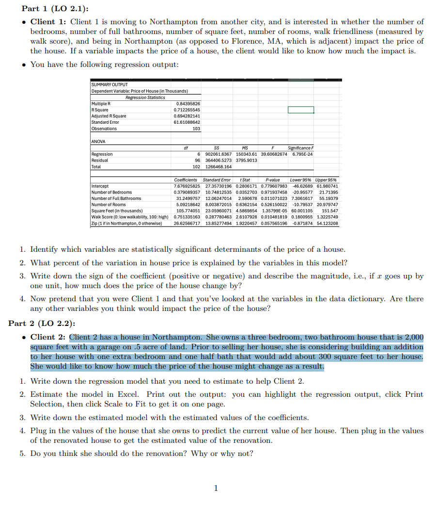 Part 1 ( LO 2 . 1 ) : - Client 1 : Client 1 is