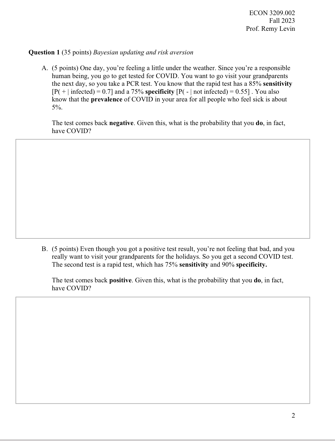 ECON 3 2 0 9 . 0 0 2 Fall 2 0 2 3 Prof. Remy