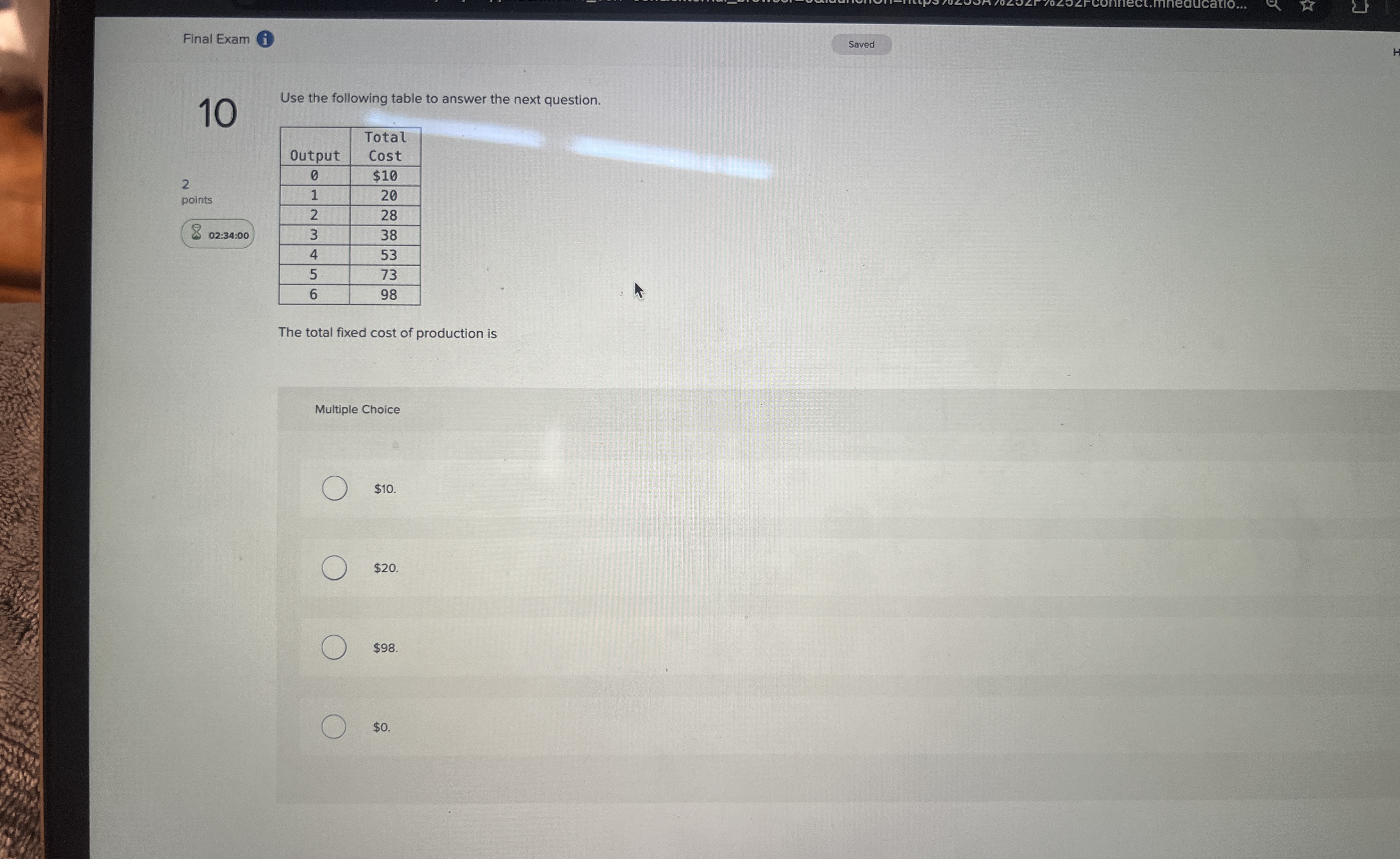 Final Exam ( i 1 0 2 points 8 0 2 : 3 4 : 0 0 \