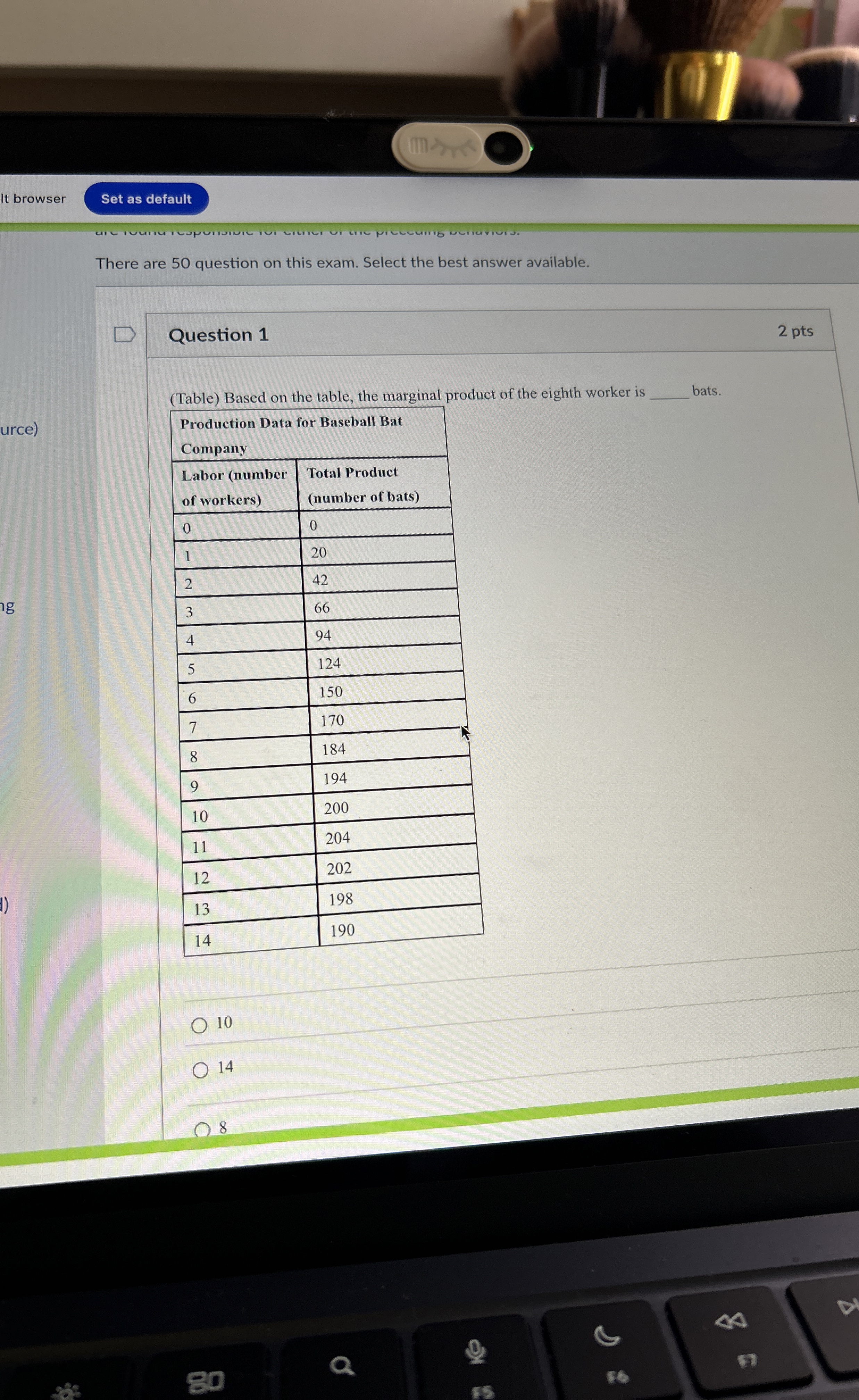 It browser There are 5 0 question on this exam.