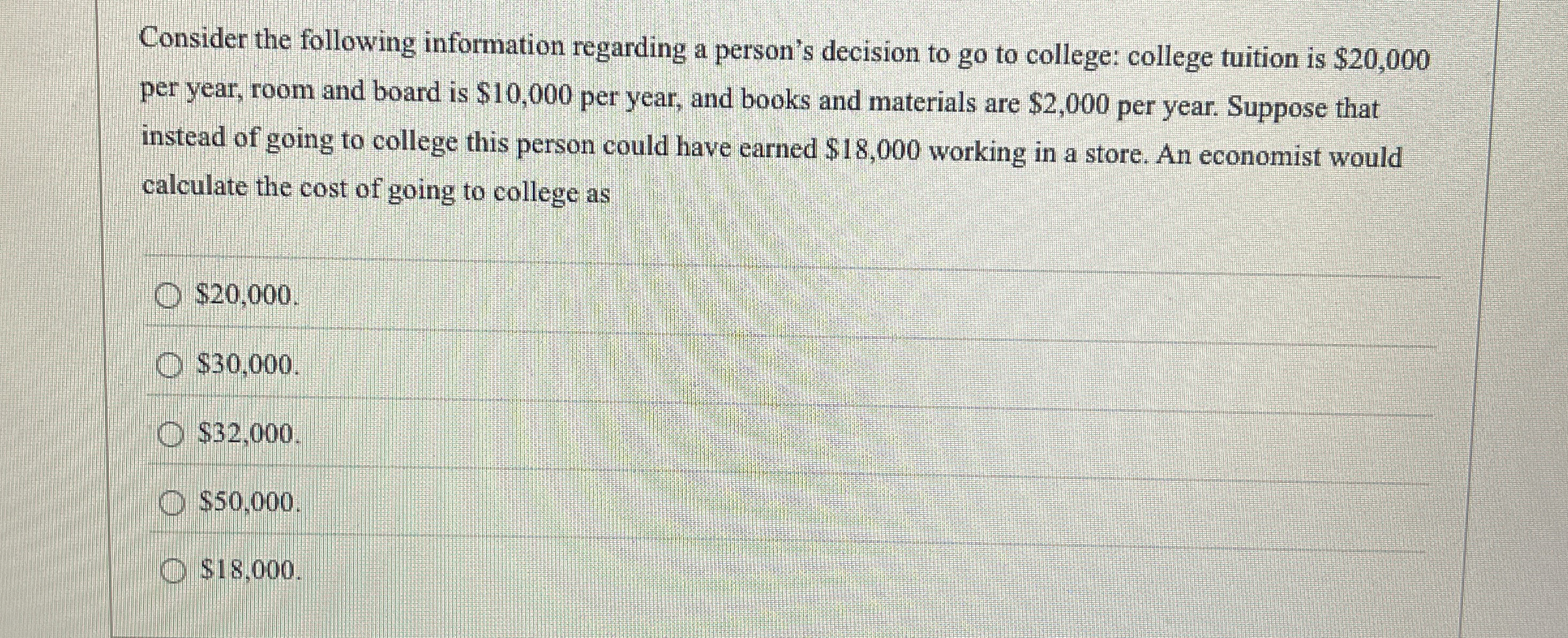 Consider the following information regarding a