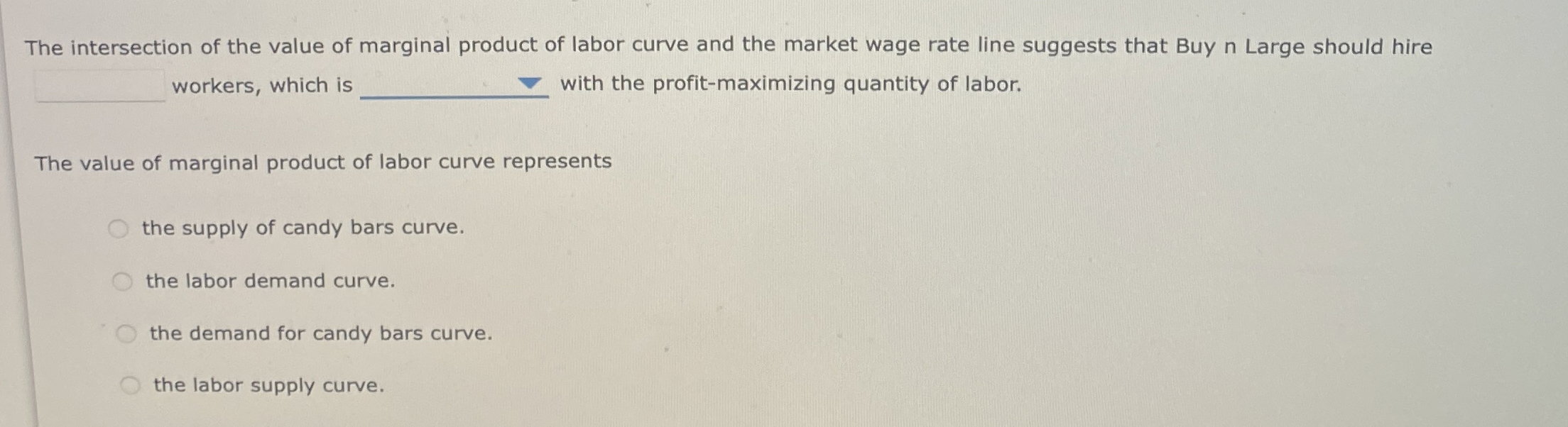The intersection of the value of marginal product