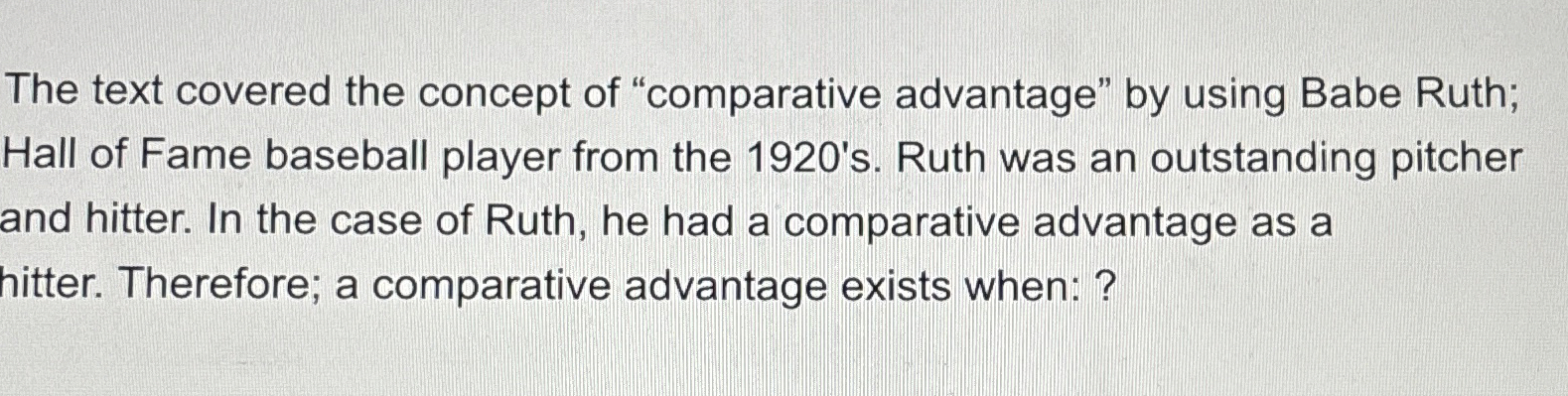 The text covered the concept of "comparative