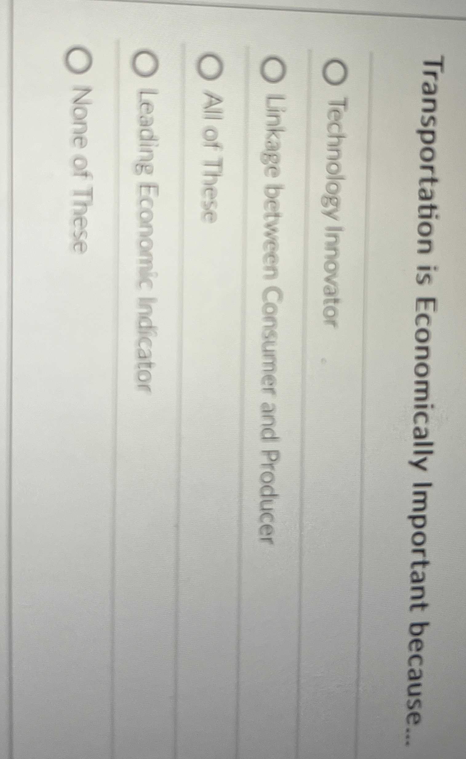 Transportation is Economically Important