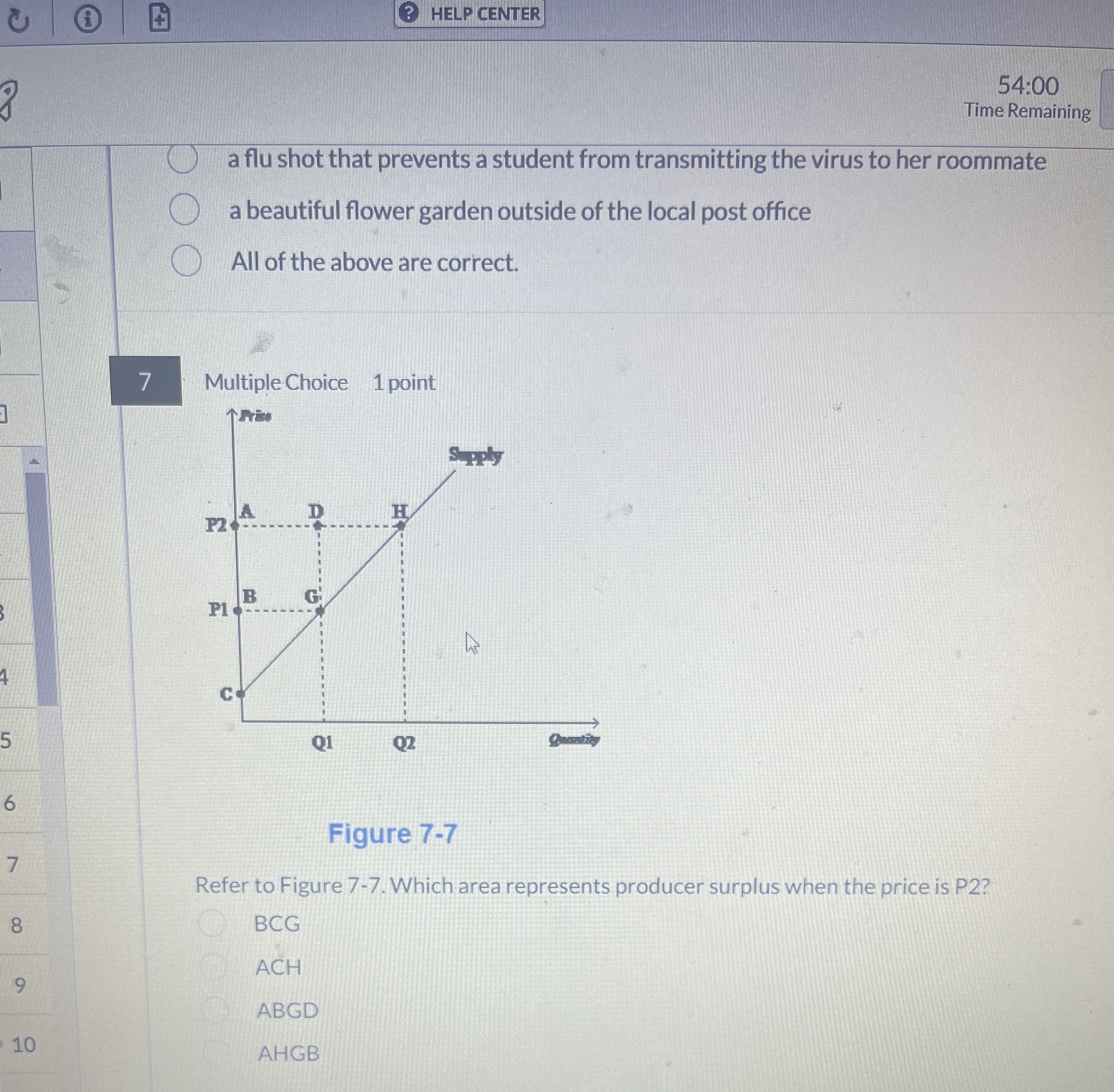 ( 3 ) HELP CENTER 5 4 : 0 0 Time Remaining a flu