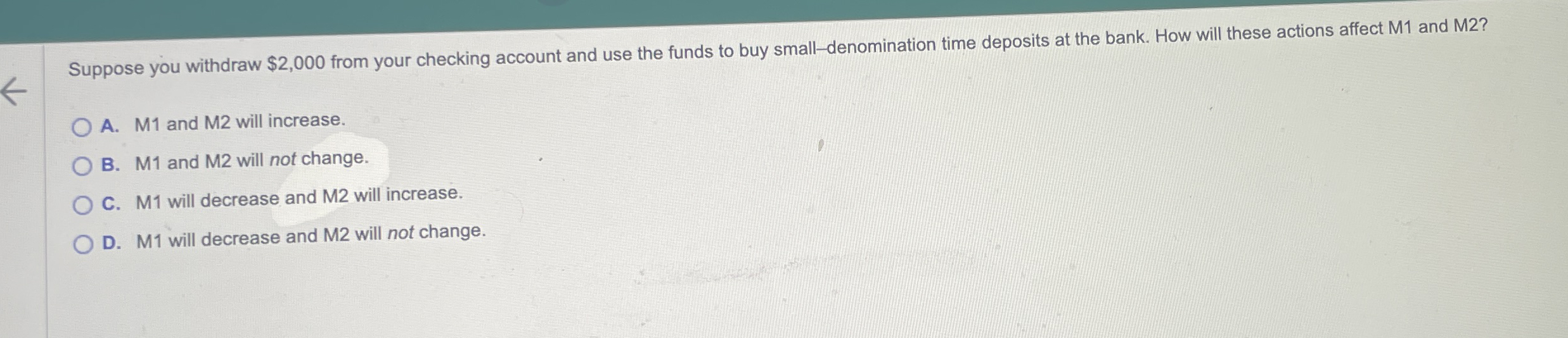 Suppose you withdraw $ 2 , 0 0 0 from your