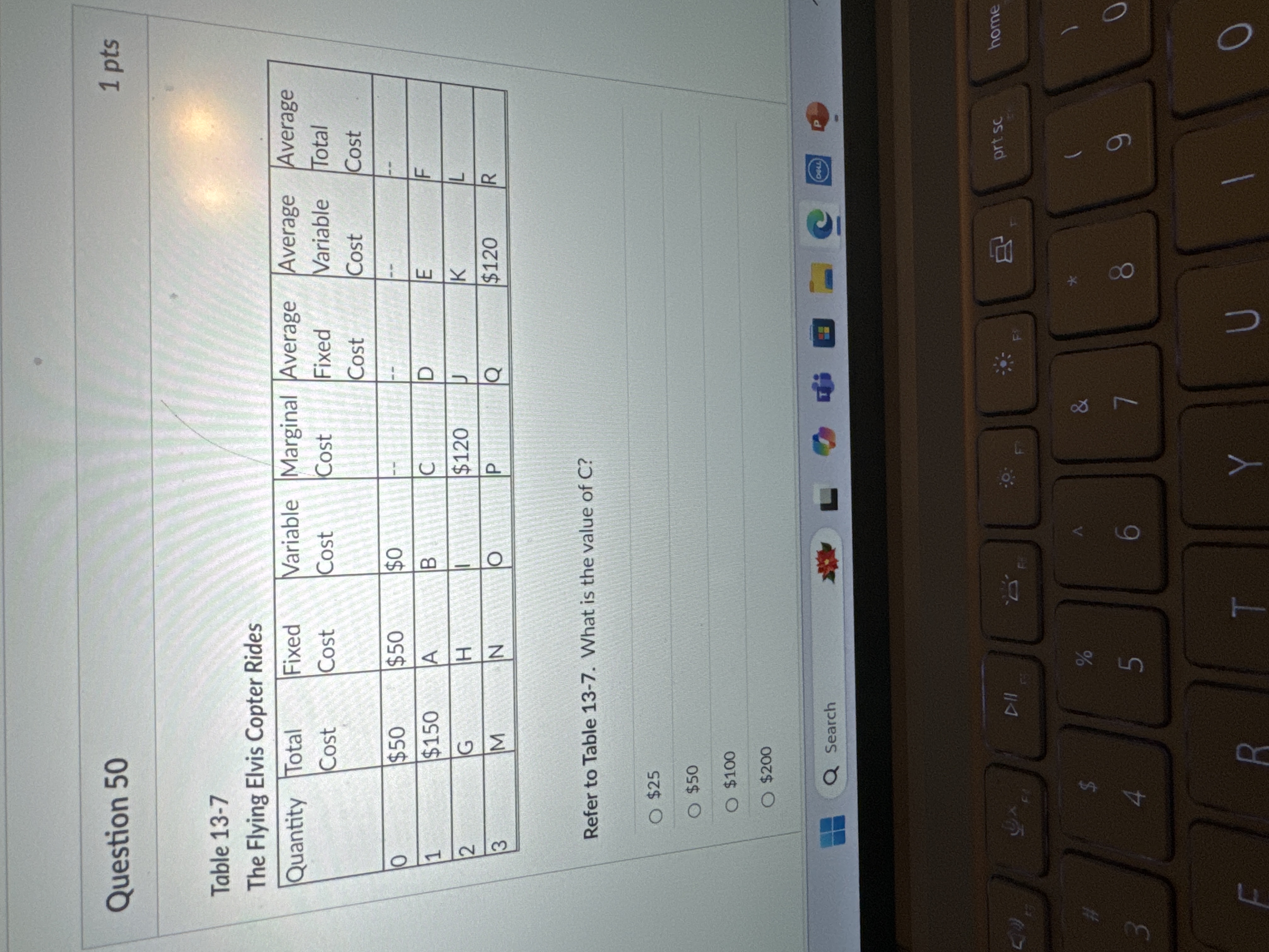 Question 5 0 Table 1 3 - 7 The Flying Elvis