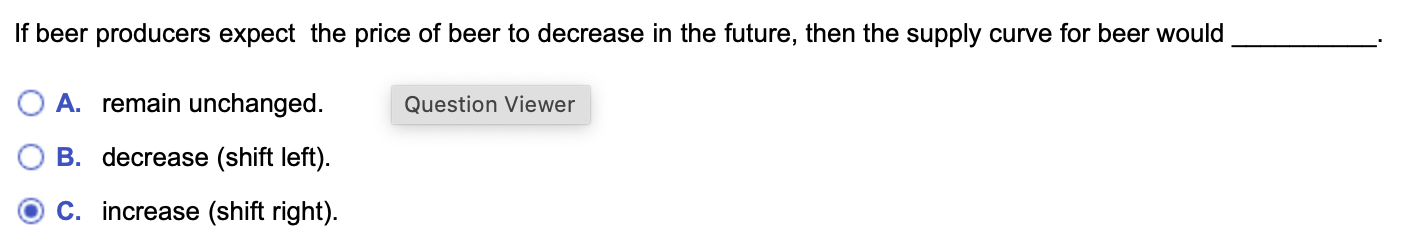 If beer producers expect the price of beer to