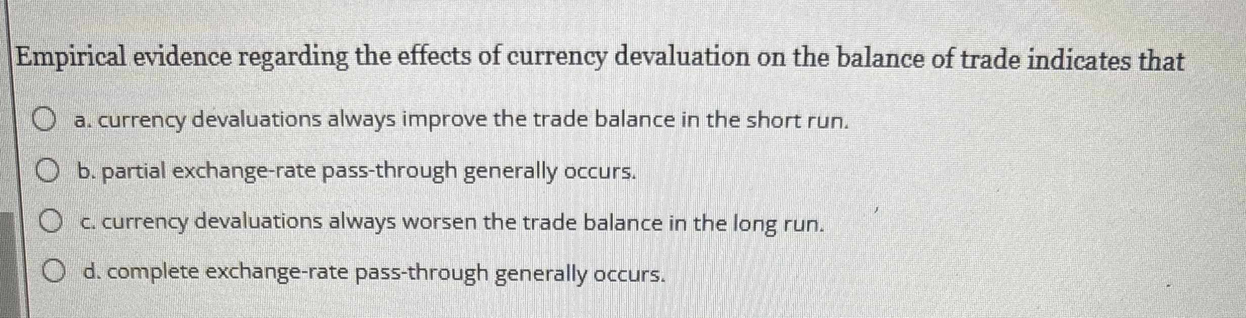 Empirical evidence regarding the effects of