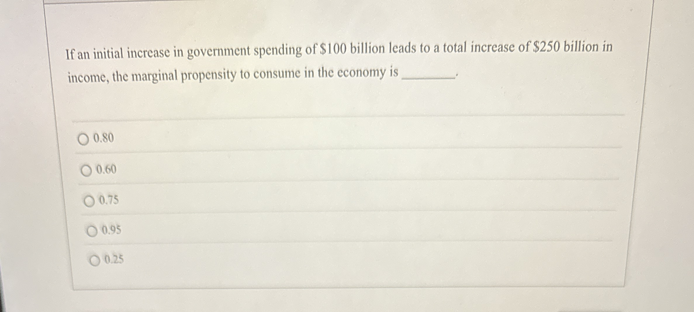 If an initial increase in government spending of