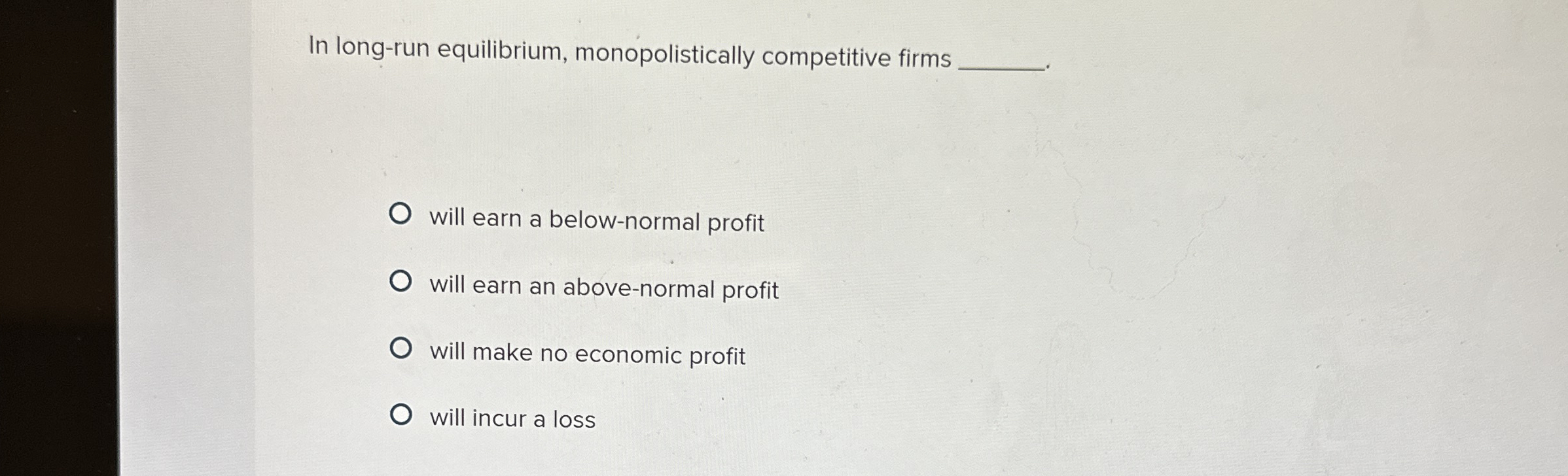 In long - run equilibrium, monopolistically
