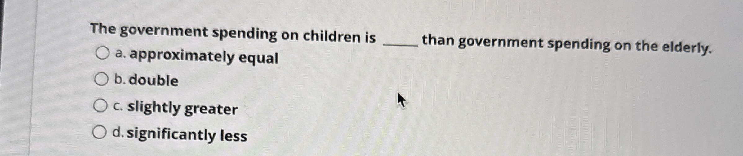 The government spending on children is q , a .