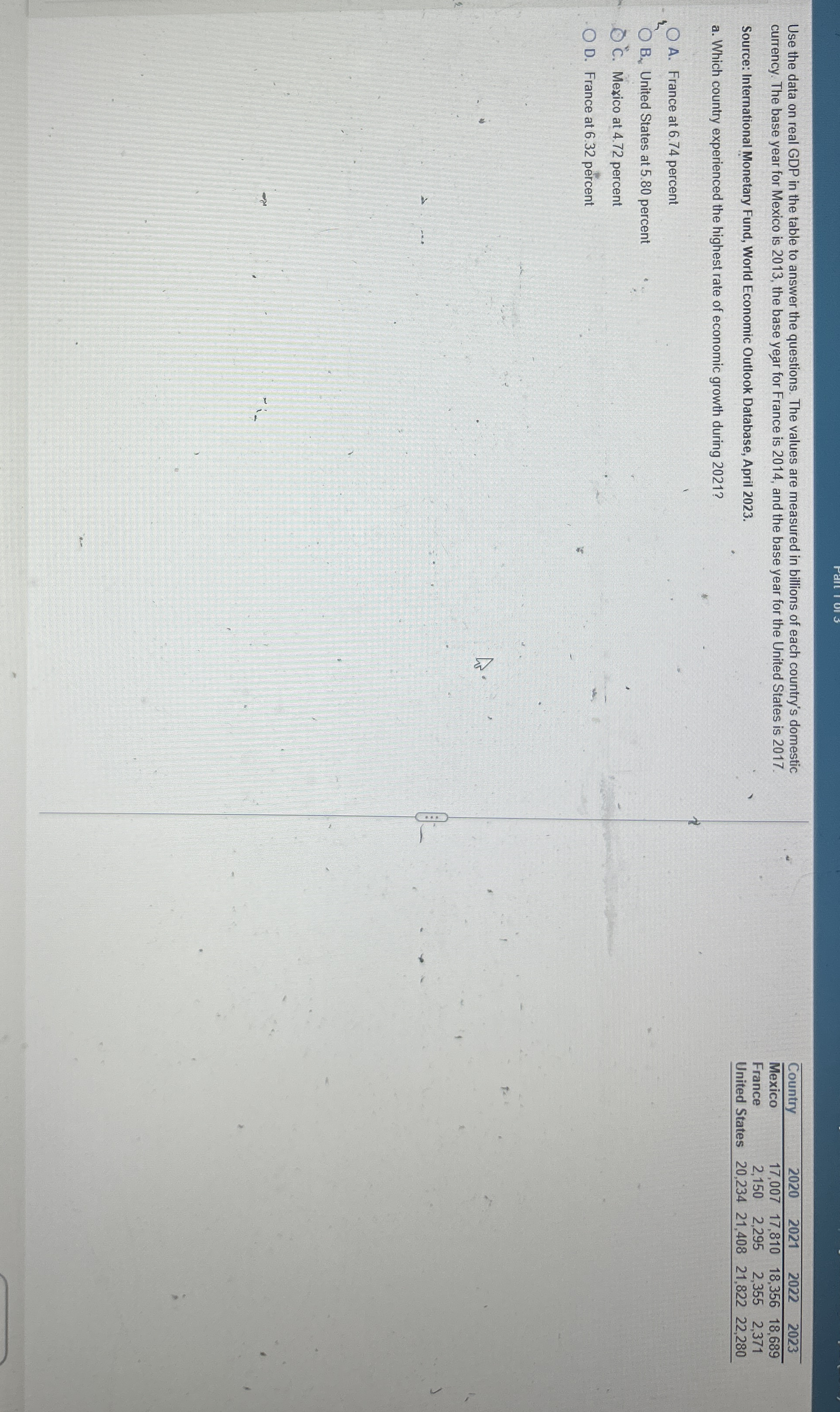 Use the data on real GDP in the table to answer