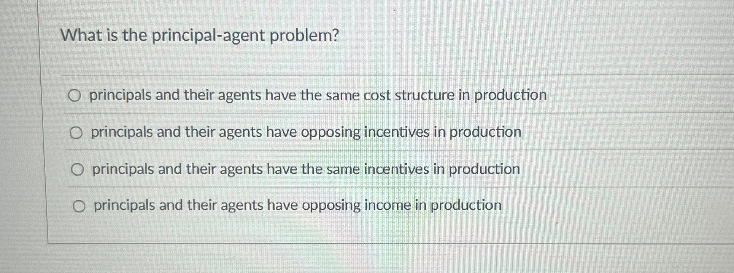 What is the principal - agent problem? principals