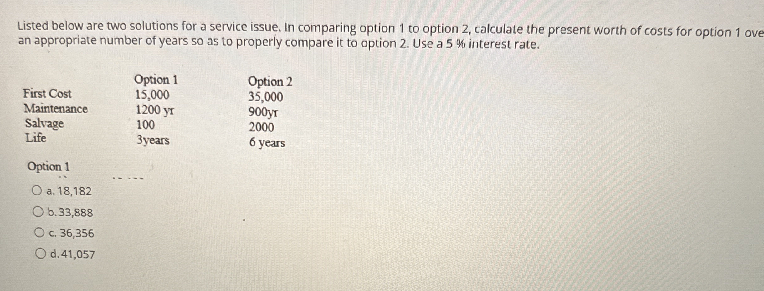 Listed below are two solutions for a service