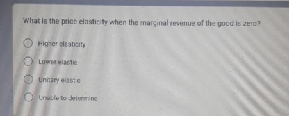 What is the price elasticity when the marginal