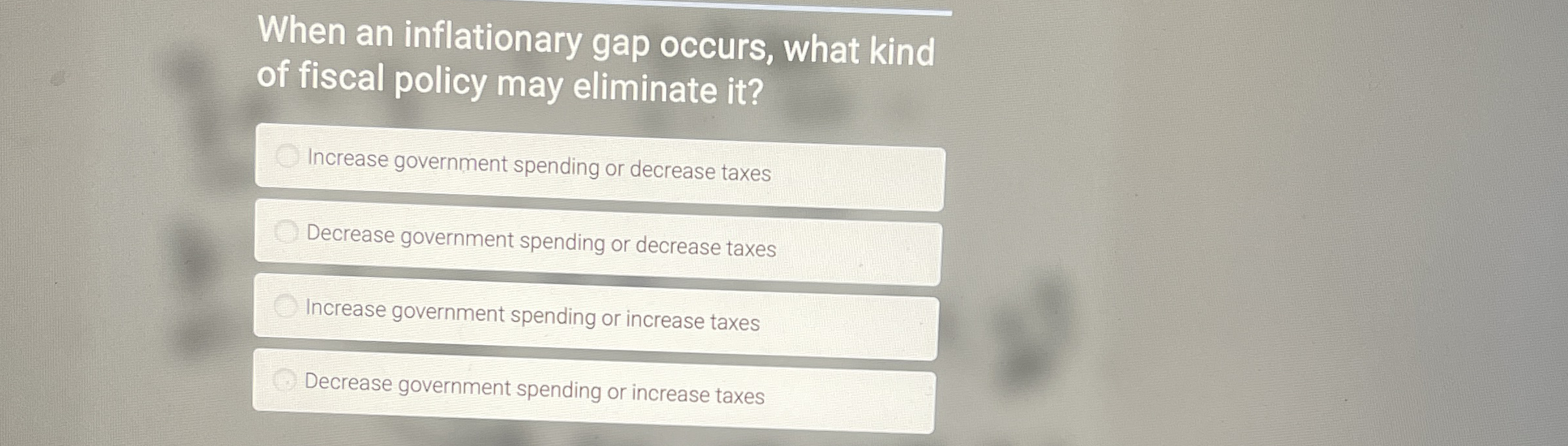 When an inflationary gap occurs, what kind of
