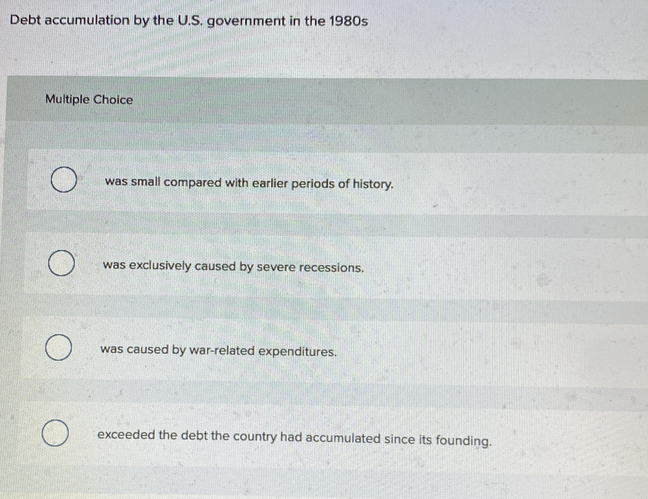 What does this mean Debt accumulation by the U .