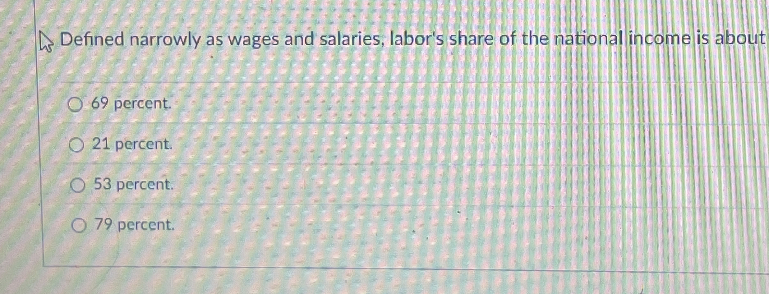 Defined narrowly as wages and salaries, labor's