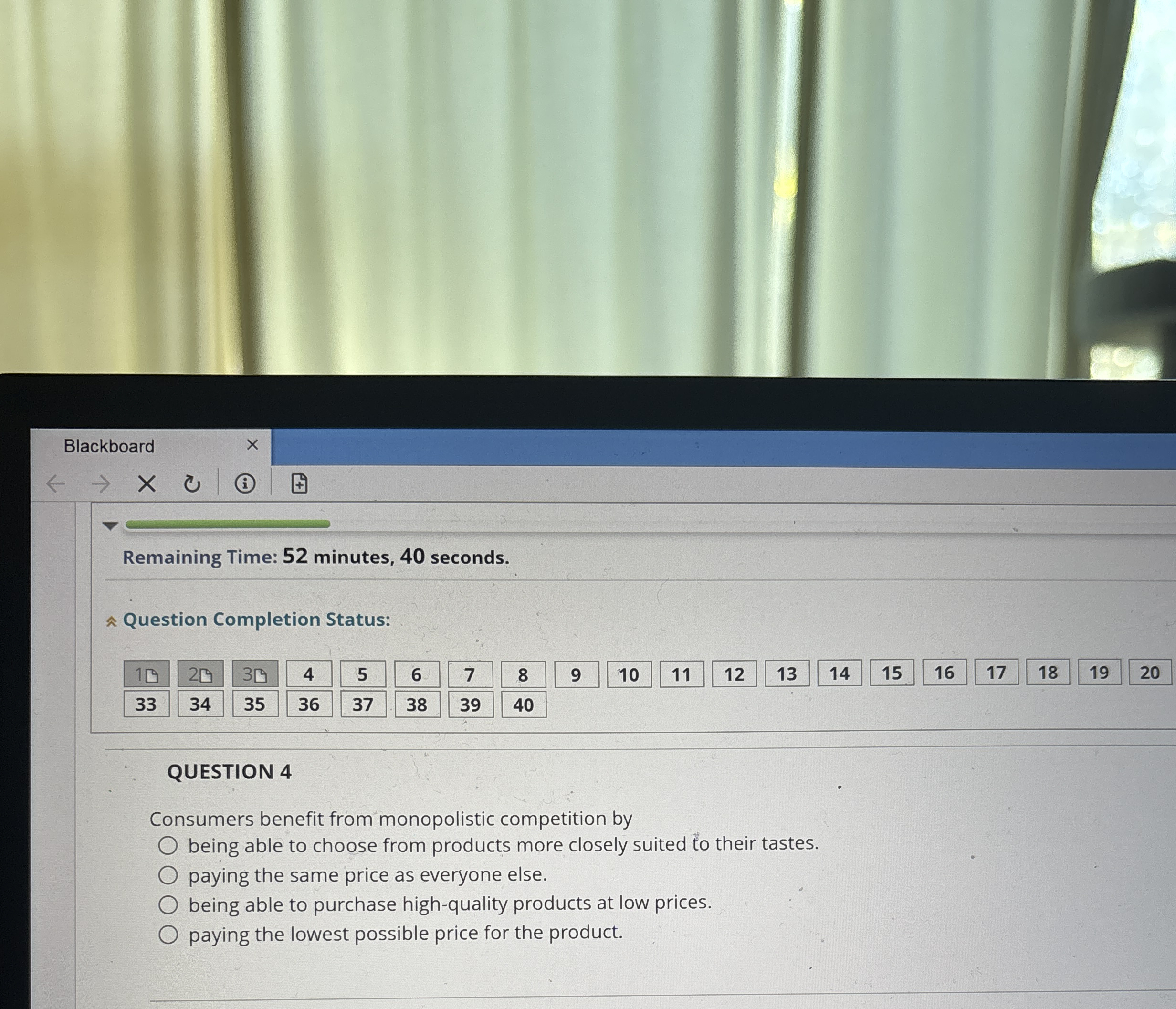 Blackboard Remaining Time: 5 2 minutes, 4 0