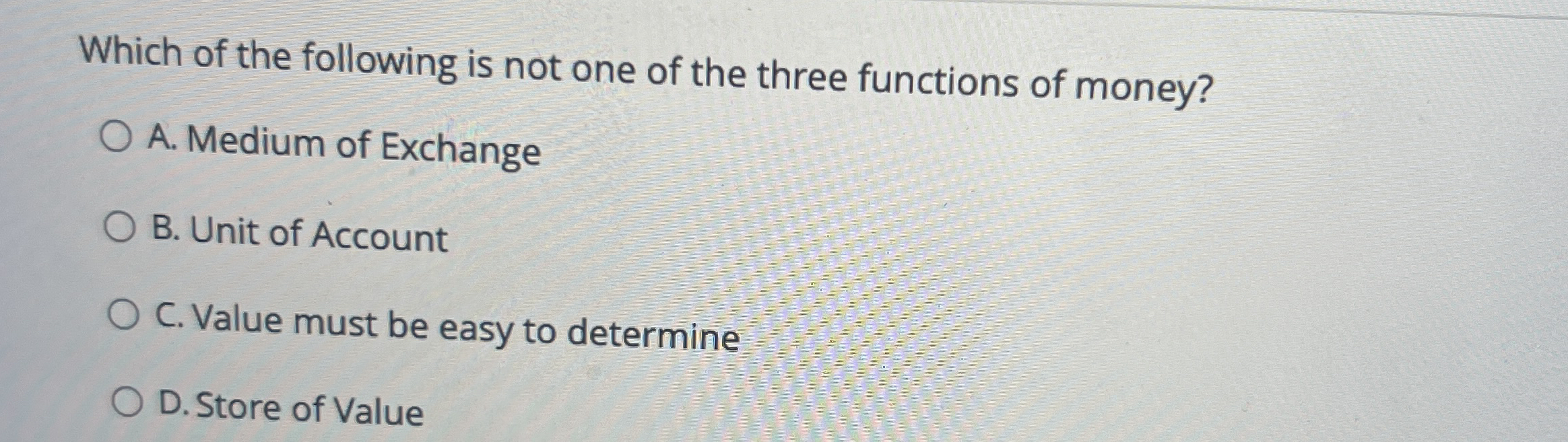 Which of the following is not one of the three