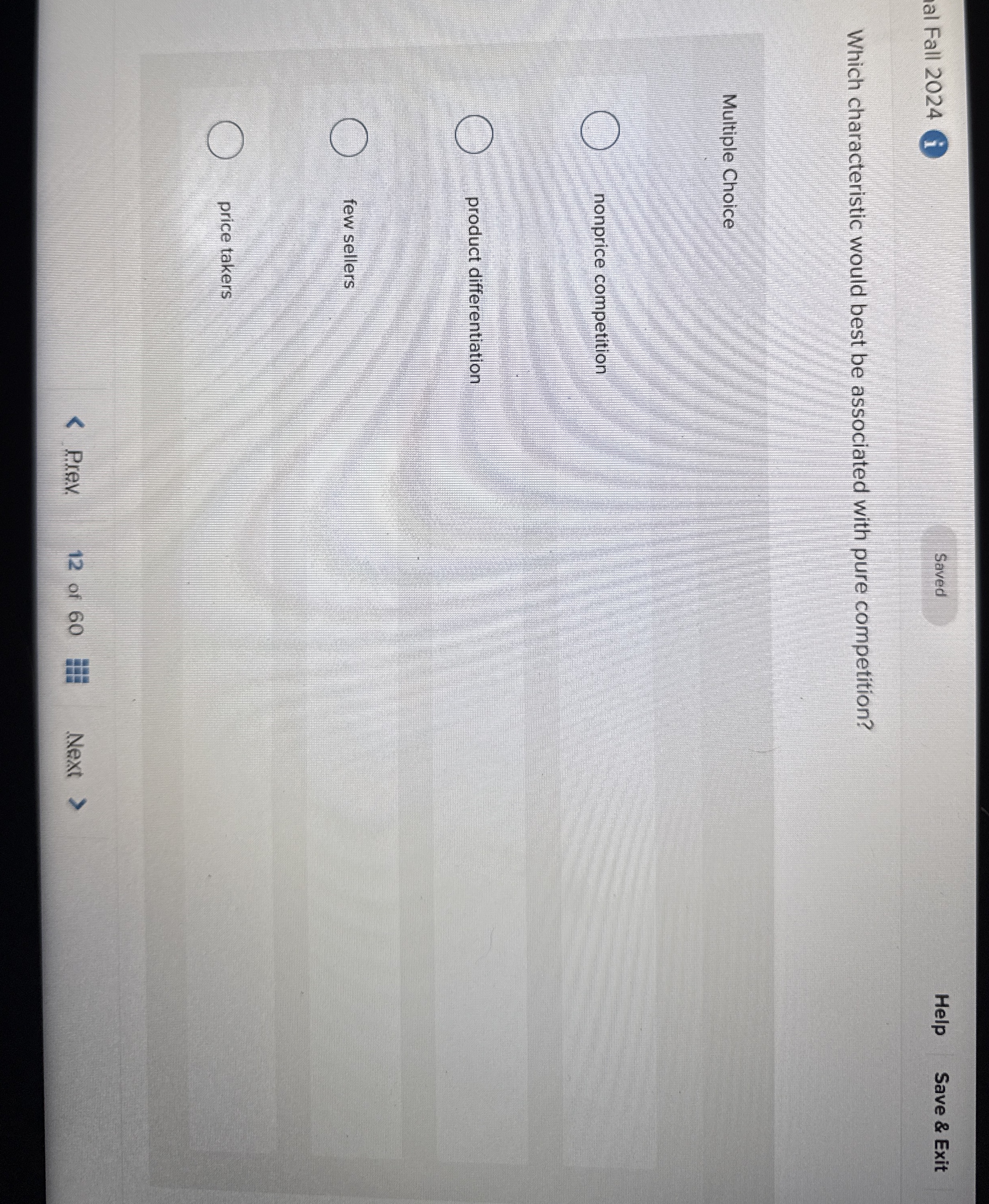 al Fall 2 0 2 4 Saved Help Save & Exit Which