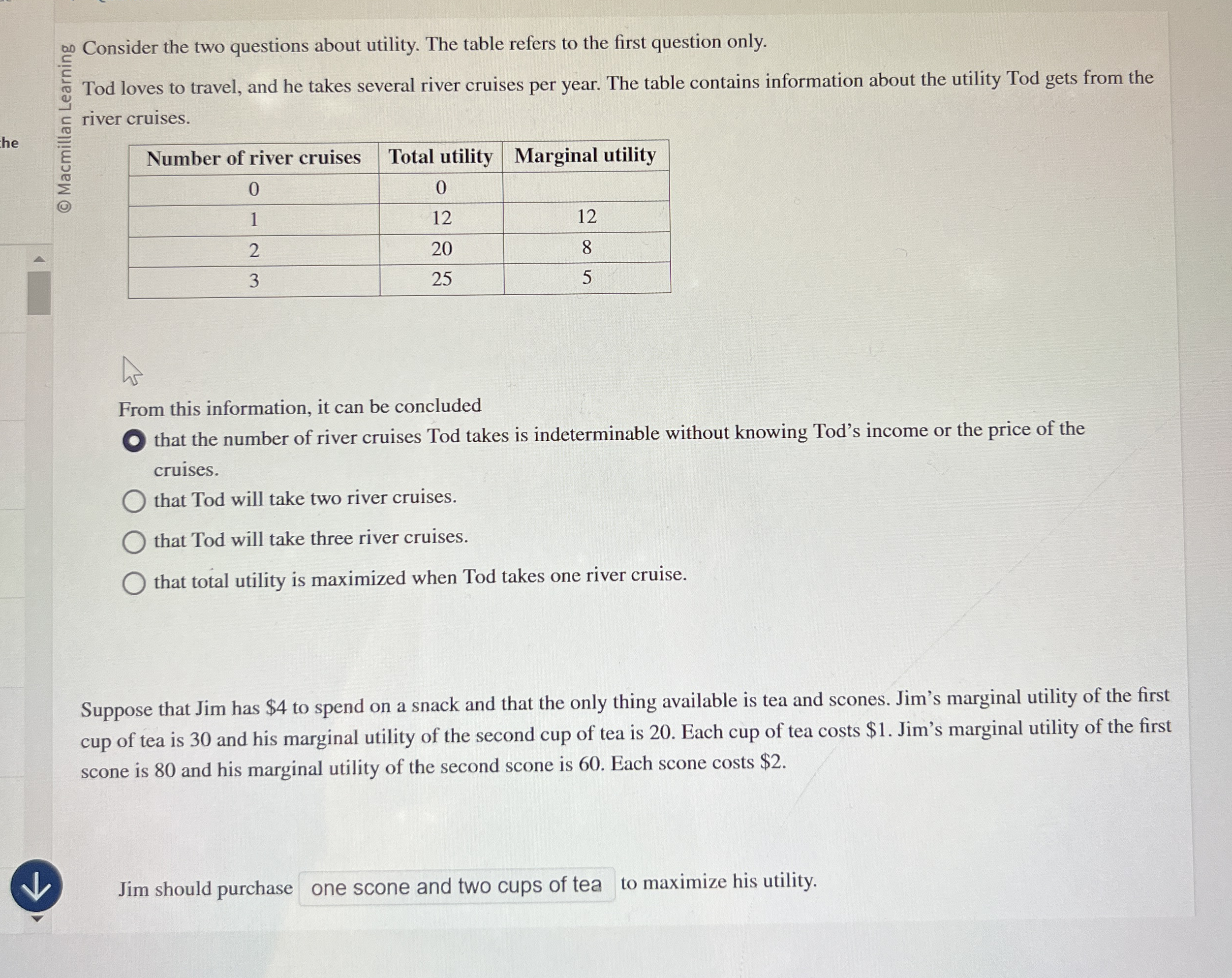 ? @ n Consider the two questions about utility.