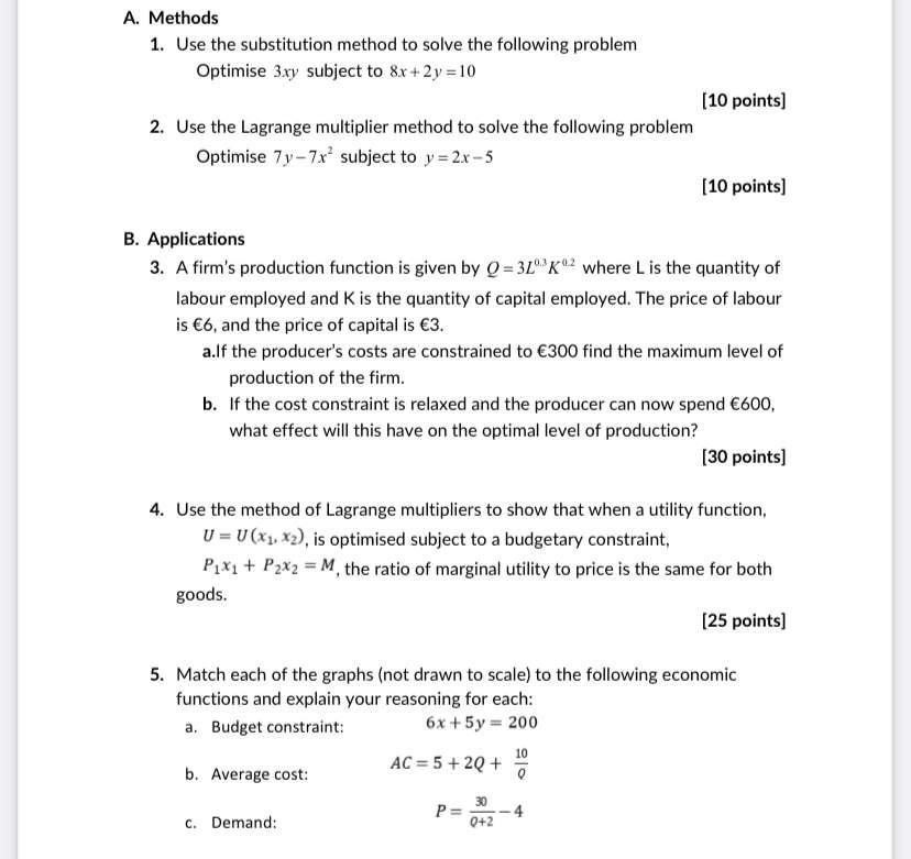 A . Methods Use the substitution method to solve