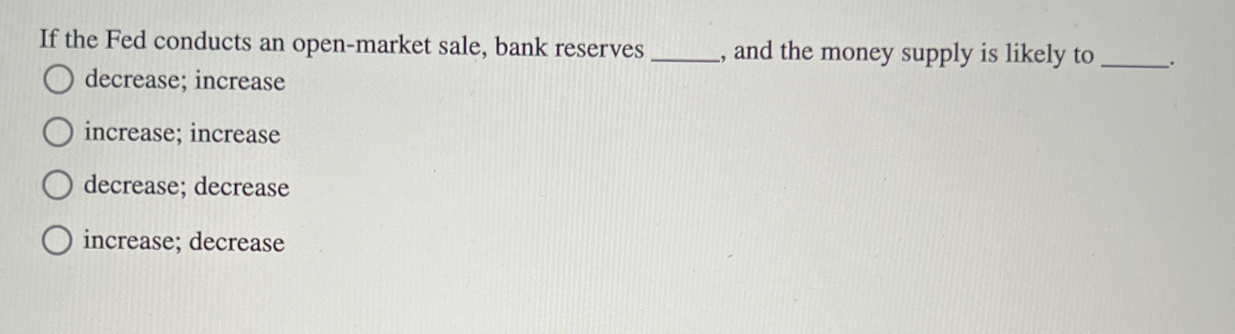 If the Fed conducts an open - market sale, bank