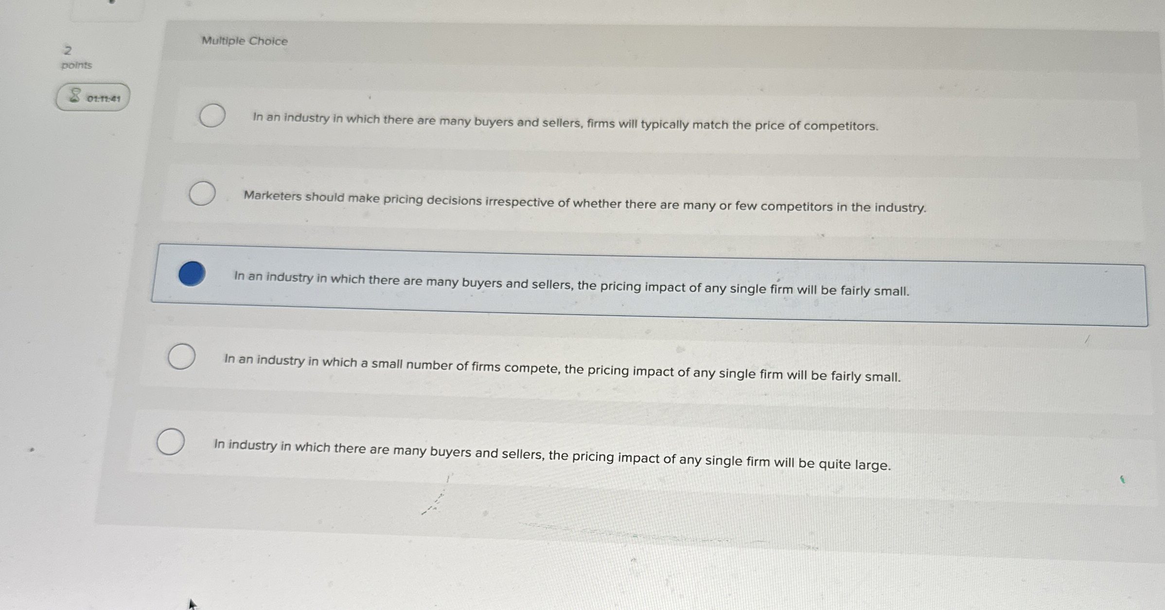 Multiple Choice 2 points 8 0 2 : 7 5 : 4 1 In an