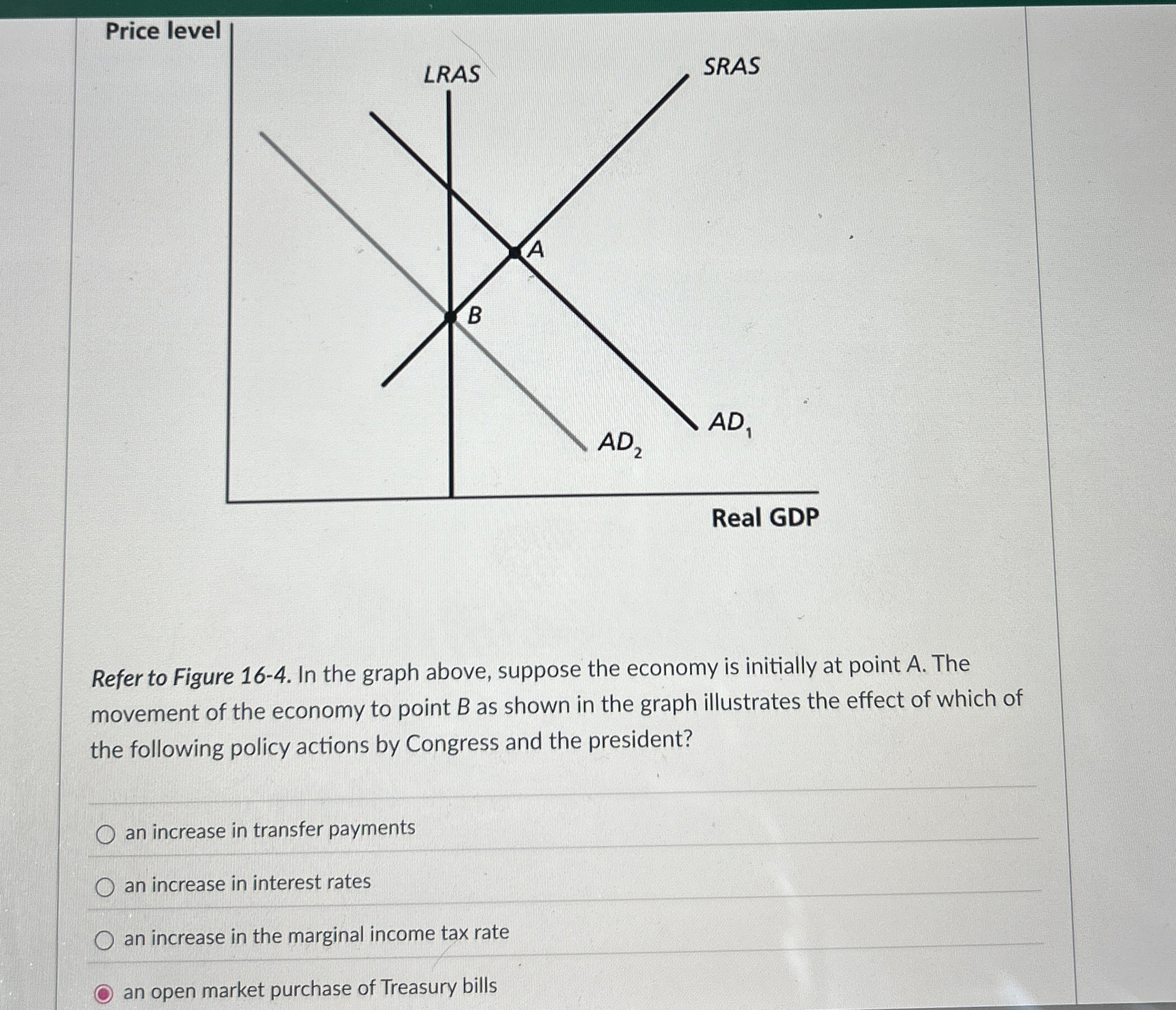 Price level Refer to Figure 1 6 - 4 . In the