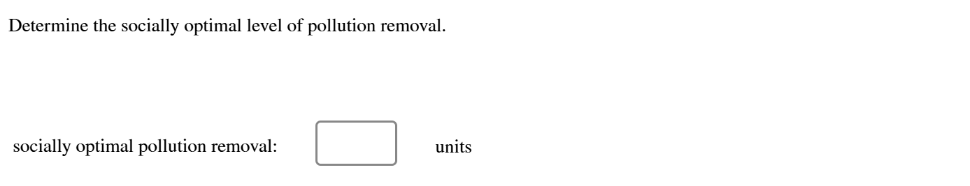 Determine the socially optimal level of pollution