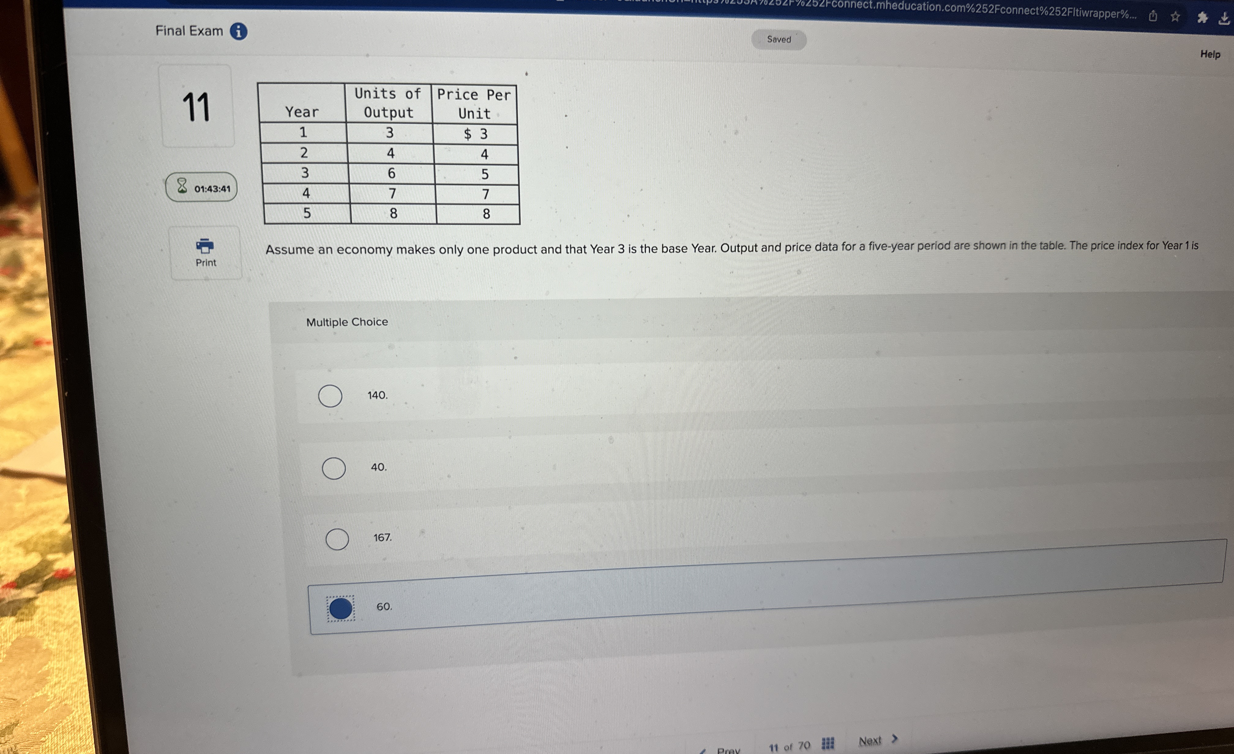 Final Exam ( i ) Help 1 1 0 1 : 4 3 : 4 1 \ table
